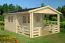 Bois-Maison de jardin 5,85 x 4,44 mètres (incl. toit) | 2 fenêtres | 40 mm Madriers |Naturel non traité | toit à deux pentes | incl. plancher | en épicéa nordique Abbildung