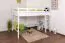 Bois massif Lit mezzanine pour enfants | Dimension du matelas: 120 x 200 cm | Laqué Blanc | convertible en lit simple | Qualité premium | incl. sommier à lattes Abbildung
