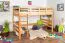 Bois massif Lit mezzanine pour enfants | Dimension du matelas: 120 x 190 cm | Laqué Naturel | convertible en lit simple | Qualité premium | incl. sommier à lattes Abbildung