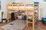 Bois massif Lit mezzanine pour enfants | Dimension du matelas: 160 x 200 cm | Laqué Naturel | convertible en lit simple | Qualité premium | incl. sommier à lattes Abbildung