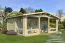 Bois-Maison de jardin 4,9 x 6,52 mètres (incl. toit) | 4 fenêtres | 70 mm Madriers |Naturel non traité | toit à deux pentes | incl. plancher | en épicéa nordique Abbildung
