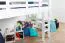 Lit mezzanine pour adolescents 120 x 190 cm | Bois massif: Hêtre | Laqué Blanc | convertible en lit simple | Qualité premium | incl. sommier à lattes Abbildung
