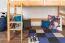Bois massif Lit mezzanine pour enfants | Dimension du matelas: 120 x 190 cm | Laqué Naturel | convertible en lit simple | Qualité premium | incl. sommier à lattes Abbildung