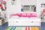 Cadre de lit pour enfants / Lit gigogne / Lit pour enfant 90 x 200 cm | Bois massif: Hêtre | Laqué Blanc |incl. 2ème couchette 90 x 190 cm extensible et 2 Sommiers à lattes | Qualité particulièrement élevée Abbildung