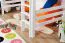 Lit mezzanine pour adolescents 120 x 190 cm | Bois massif: Hêtre | Laqué Blanc | convertible en lit simple | Qualité premium | incl. sommier à lattes Abbildung