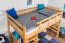 Bois massif Lit mezzanine pour enfants | Dimension du matelas: 120 x 190 cm | Laqué Naturel | convertible en lit simple | Qualité premium | incl. sommier à lattes Abbildung