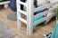 Lit mezzanine pour adolescents 120 x 190 cm | Bois massif: Hêtre | Laqué Blanc | convertible en lit simple | Qualité premium | incl. sommier à lattes Abbildung
