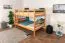 Bois massif Lit superposé pour enfants et adolescents | Dimension du matelas: 120 x 200 cm | Laqué Naturel | convertible en 2 lits simples | Qualité premium | Incl. Sommier à lattes déroulable Abbildung
