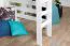 Lit mezzanine pour adolescents 120 x 190 cm | Bois massif: Hêtre | Laqué Blanc | convertible en lit simple | Qualité premium | incl. sommier à lattes Abbildung