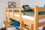 Bois massif Lit superposé pour enfants et adolescents | Dimension du matelas: 120 x 190 cm | Laqué Naturel | convertible en 2 lits simples | Qualité premium | Incl. Sommier à lattes déroulable Abbildung