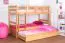 90 x 200 cm Lit superposé avec lit gigogne pour 3ème couchage 90 x 190 cm (coffre de lit / espace de rangement) | Bois massif: Hêtre | Laqué Naturel |convertible/séparable en deux lits simples | Incl. Sommier à lattes déroulable Abbildung