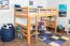 Bois massif Lit mezzanine pour enfants | Dimension du matelas: 120 x 190 cm | Laqué Naturel | convertible en lit simple | Qualité premium | incl. sommier à lattes Abbildung