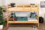 Bois massif Lit superposé pour enfants et adolescents | Dimension du matelas: 120 x 200 cm | Laqué Naturel | convertible en 2 lits simples | Qualité premium | Incl. Sommier à lattes déroulable Abbildung