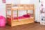 90 x 200 cm Lit superposé avec lit gigogne pour 3ème couchage 90 x 190 cm (coffre de lit / espace de rangement) | Bois massif: Hêtre | Laqué Naturel |convertible/séparable en deux lits simples | Incl. Sommier à lattes déroulable Abbildung