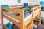 Bois massif Lit mezzanine pour enfants | Dimension du matelas: 120 x 190 cm | Laqué Naturel | convertible en lit simple | Qualité premium | incl. sommier à lattes Abbildung
