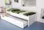 Cadre de lit pour enfants / Lit gigogne / Lit pour enfant 90 x 200 cm | Bois massif: Hêtre | Laqué Blanc |incl. 2ème couchette 90 x 190 cm extensible et 2 Sommiers à lattes | Qualité particulièrement élevée Abbildung