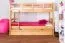90 x 200 cm Lit superposé avec lit gigogne pour 3ème couchage 90 x 190 cm (coffre de lit / espace de rangement) | Bois massif: Hêtre | Laqué Naturel |convertible/séparable en deux lits simples | Incl. Sommier à lattes déroulable Abbildung