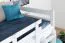 Lit mezzanine pour adolescents 120 x 190 cm | Bois massif: Hêtre | Laqué Blanc | convertible en lit simple | Qualité premium | incl. sommier à lattes Abbildung