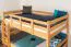 Bois massif Lit superposé pour enfants et adolescents | Dimension du matelas: 120 x 200 cm | Laqué Naturel | convertible en 2 lits simples | Qualité premium | Incl. Sommier à lattes déroulable Abbildung