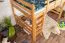 Bois massif Lit mezzanine pour enfants | Dimension du matelas: 120 x 190 cm | Laqué Naturel | convertible en lit simple | Qualité premium | incl. sommier à lattes Abbildung