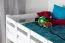 Lit mezzanine pour adolescents 120 x 190 cm | Bois massif: Hêtre | Laqué Blanc | convertible en lit simple | Qualité premium | incl. sommier à lattes Abbildung