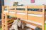 Bois massif Lit mezzanine pour enfants | Dimension du matelas: 120 x 190 cm | Laqué Naturel | convertible en lit simple | Qualité premium | incl. sommier à lattes Abbildung