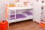 Bois massif Lit superposé pour enfants et adolescents | Dimension du matelas: 90 x 200 cm | Laqué Blanc | convertible en 2 lits simples | Qualité premium | Incl. Sommier à lattes déroulable Abbildung