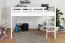 Bois massif Lit mezzanine pour enfants | Dimension du matelas: 140 x 190 cm | Laqué Blanc | convertible en lit simple | Qualité premium | incl. sommier à lattes Abbildung