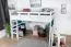 Bois massif Lit mezzanine pour enfants | Dimension du matelas: 160 x 190 cm | Laqué Blanc | convertible en lit simple | Qualité premium | incl. sommier à lattes Abbildung