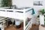 Bois massif Lit mezzanine pour enfants | Dimension du matelas: 160 x 200 cm | Laqué Blanc | convertible en lit simple | Qualité premium | incl. sommier à lattes Abbildung