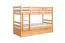 90 x 200 cm Lit superposé avec lit gigogne pour 3ème couchage 90 x 190 cm (coffre de lit / espace de rangement) | Bois massif: Hêtre | Laqué Naturel |convertible/séparable en deux lits simples | Incl. Sommier à lattes déroulable Abbildung