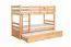 90 x 200 cm Lit superposé avec lit gigogne pour 3ème couchage 90 x 190 cm (coffre de lit / espace de rangement) | Bois massif: Hêtre | Laqué Naturel |convertible/séparable en deux lits simples | Incl. Sommier à lattes déroulable Abbildung