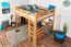Bois massif Lit mezzanine pour enfants | Dimension du matelas: 160 x 200 cm | Laqué Naturel | convertible en lit simple | Qualité premium | incl. sommier à lattes Abbildung
