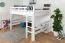 Bois massif Lit mezzanine pour enfants | Dimension du matelas: 140 x 190 cm | Laqué Blanc | convertible en lit simple | Qualité premium | incl. sommier à lattes Abbildung