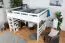 Bois massif Lit mezzanine pour enfants | Dimension du matelas: 160 x 200 cm | Laqué Blanc | convertible en lit simple | Qualité premium | incl. sommier à lattes Abbildung