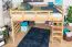 Bois massif Lit mezzanine pour enfants | Dimension du matelas: 160 x 190 cm | Laqué Naturel | convertible en lit simple | Qualité premium | incl. sommier à lattes Abbildung