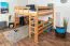Bois massif Lit mezzanine pour enfants | Dimension du matelas: 160 x 200 cm | Laqué Naturel | convertible en lit simple | Qualité premium | incl. sommier à lattes Abbildung