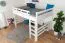 Bois massif Lit mezzanine pour enfants | Dimension du matelas: 140 x 190 cm | Laqué Blanc | convertible en lit simple | Qualité premium | incl. sommier à lattes Abbildung