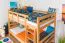 Bois massif Lit superposé pour enfants et adolescents | Dimension du matelas: 120 x 190 cm | Laqué Naturel | convertible en 2 lits simples | Qualité premium | Incl. Sommier à lattes déroulable Abbildung