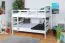 Lit superposé pour jusqu'à 4 personnes | 160 x 190 cm | Bois massif Hêtre | Laqué Blanc | transformable | Qualité Premium Abbildung