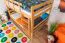 Bois massif Lit superposé pour enfants et adolescents | Dimension du matelas: 120 x 190 cm | Laqué Naturel | convertible en 2 lits simples | Qualité premium | Incl. Sommier à lattes déroulable Abbildung