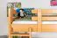 Bois massif Lit mezzanine pour enfants | Dimension du matelas: 120 x 190 cm | Laqué Naturel | convertible en lit simple | Qualité premium | incl. sommier à lattes Abbildung