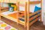 Bois massif Lit superposé pour enfants et adolescents | Dimension du matelas: 120 x 190 cm | Laqué Naturel | convertible en 2 lits simples | Qualité premium | Incl. Sommier à lattes déroulable Abbildung