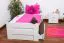 90 x 200 cm Lit pour enfant |incl. espace de rangement / 2 tiroirs | Bois massif: Hêtre | Laqué Blanc | incl. Sommier à lattes  Abbildung