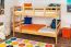 Chambre d'enfant-Lit superposé 120 x 200 cm | Bois massif: Hêtre | Laqué Naturel | convertible en 2 lits simples | Qualité premium | Incl. Sommier à lattes déroulable Abbildung