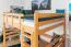 Large Lit mezzanine pour adolescents 160 x 190 cm | Bois massif: Hêtre | Laqué Naturel | convertible en lit simple | Qualité premium | incl. sommier à lattes Abbildung
