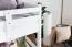 Blances Enfant-Lit mezzanine 160 x 200 cm | Bois massif: Hêtre | Laqué Blanc | convertible en lit simple | Qualité premium | incl. sommier à lattes Abbildung