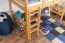 AdolescentLit mezzanine 120 x 190 cm | Bois massif: Hêtre | Laqué Naturel | convertible en lit simple | Qualité premium | incl. sommier à lattes Abbildung