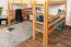 Large Lit mezzanine pour enfantst 160 x 200 cm | Bois massif: Hêtre | Laqué Naturel | convertible en lit simple | Qualité premium | incl. sommier à lattes Abbildung