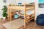 Lit mezzanine pour enfant 140 x 200 cm | Bois massif: Hêtre | Laqué Naturel | convertible en lit simple | Qualité premium | incl. sommier à lattes Abbildung